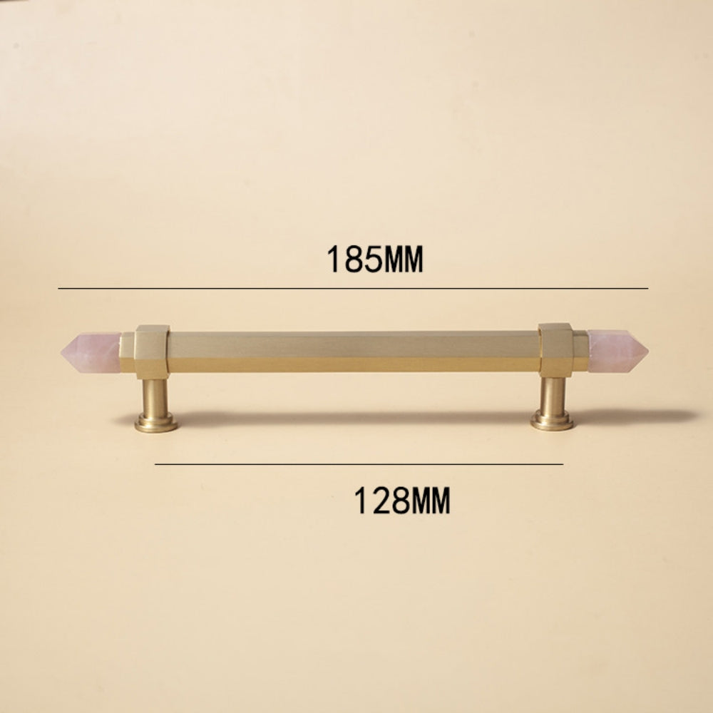 Crystal Point Hexagonal Brass T-Bar Cupboard Handles & Knobs