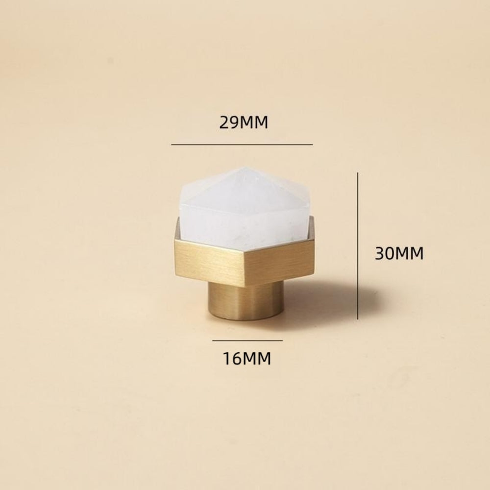 Crystal Point Hexagonal Brass T-Bar Cupboard Handles & Knobs