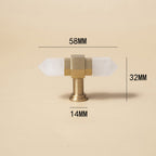Crystal Point Hexagonal Brass T-Bar Cupboard Handles & Knobs