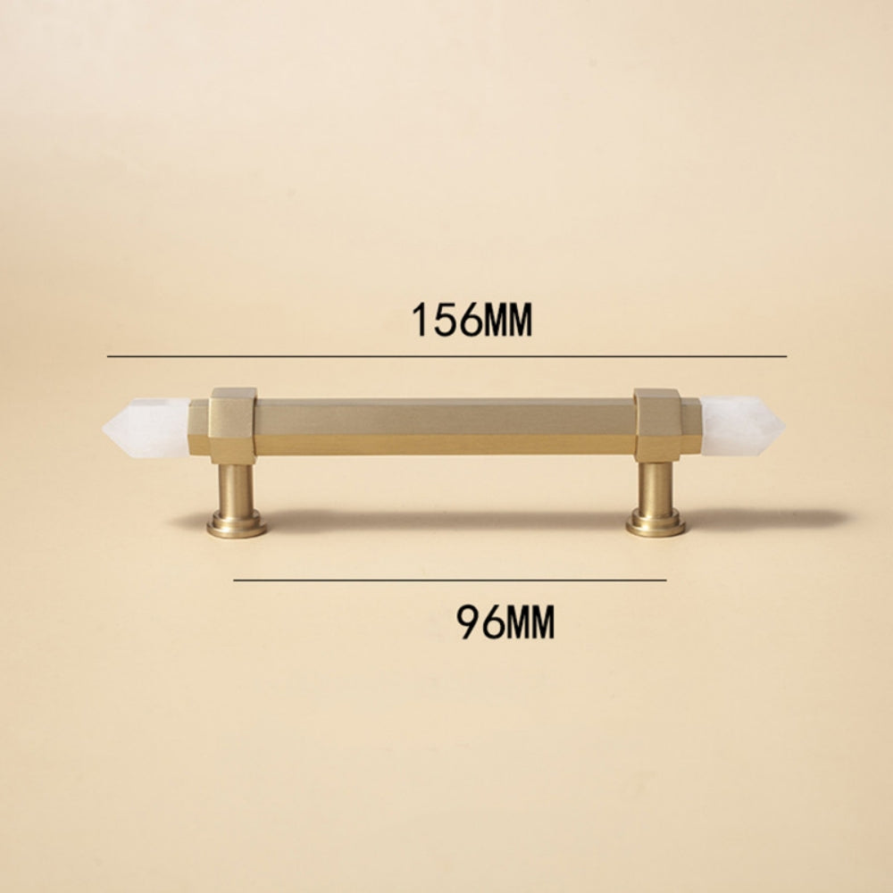Crystal Point Hexagonal Brass T-Bar Cupboard Handles & Knobs