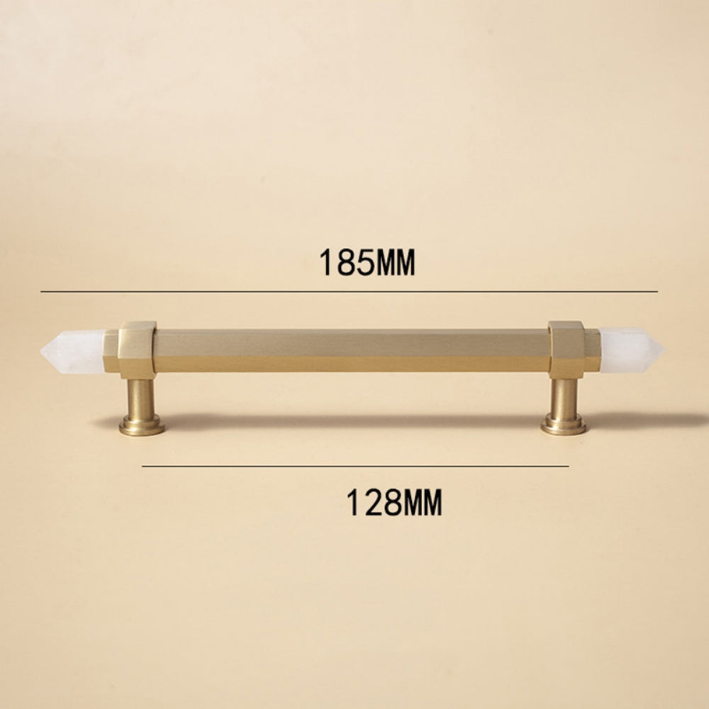 Crystal Point Hexagonal Brass T-Bar Cupboard Handles & Knobs