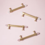 Crystal Point Hexagonal Brass T-Bar Cupboard Handles & Knobs