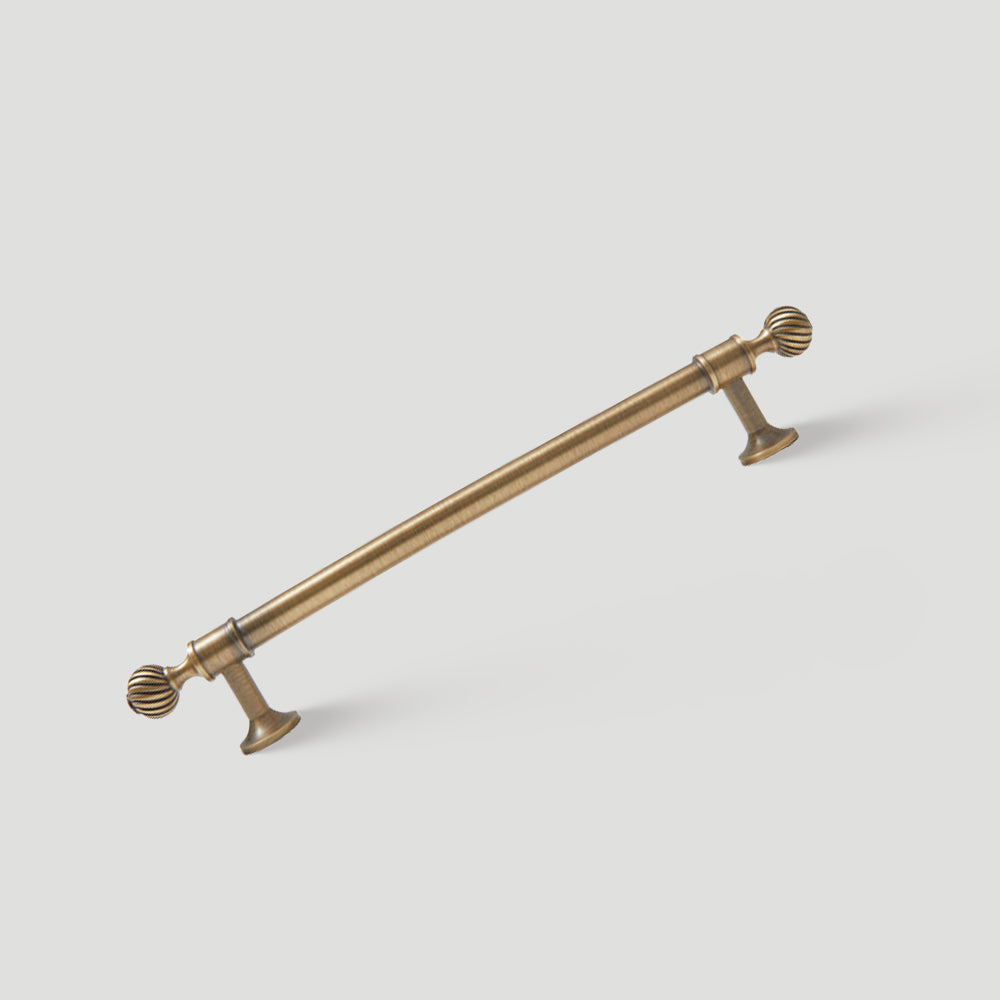 Decorative Solid Brass Bar Cupboard Handles with Ball Finials