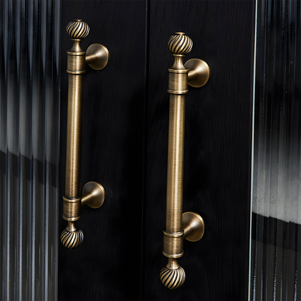 Decorative Solid Brass Bar Cupboard Handles with Ball Finials