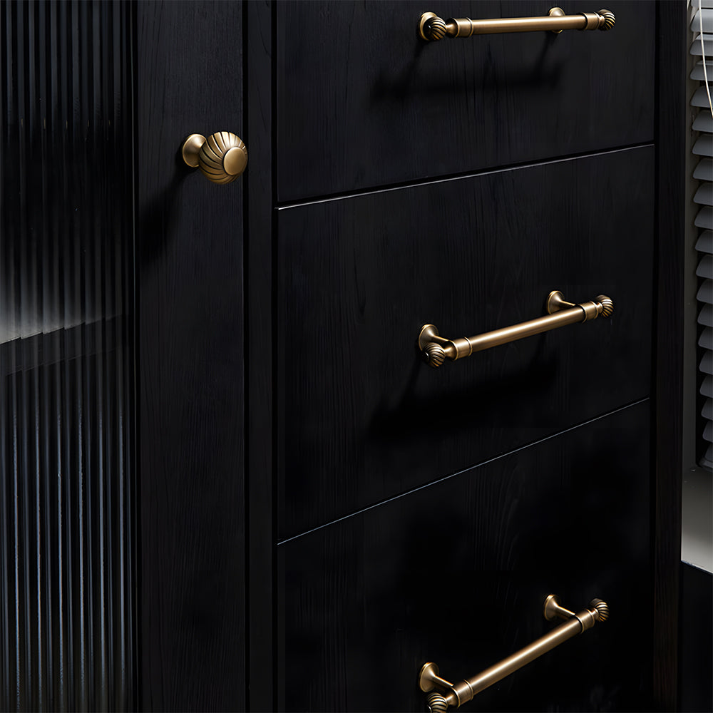 Decorative Solid Brass Bar Cupboard Handles with Ball Finials