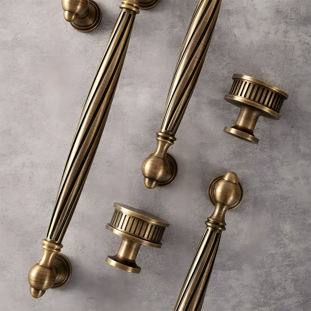 Decorative Twisted Brass Cupboard Handles