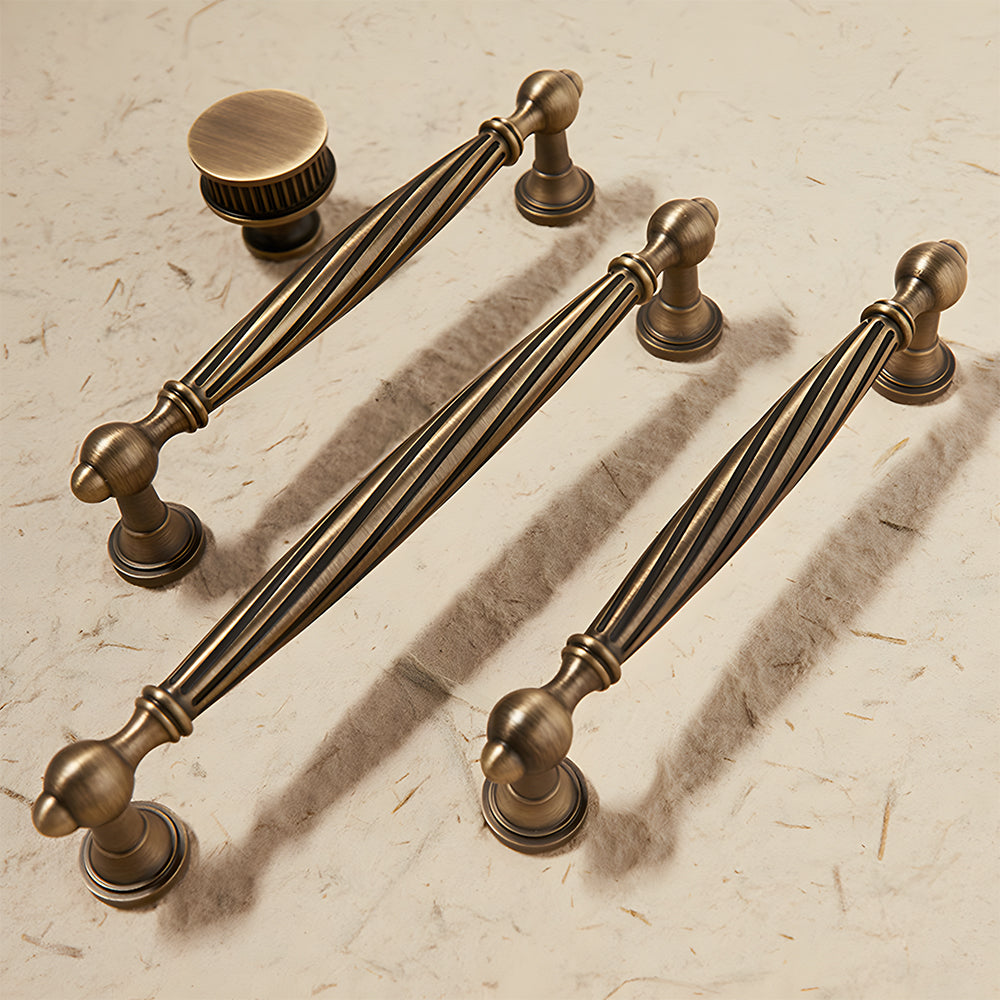 Decorative Twisted Brass Cupboard Handles
