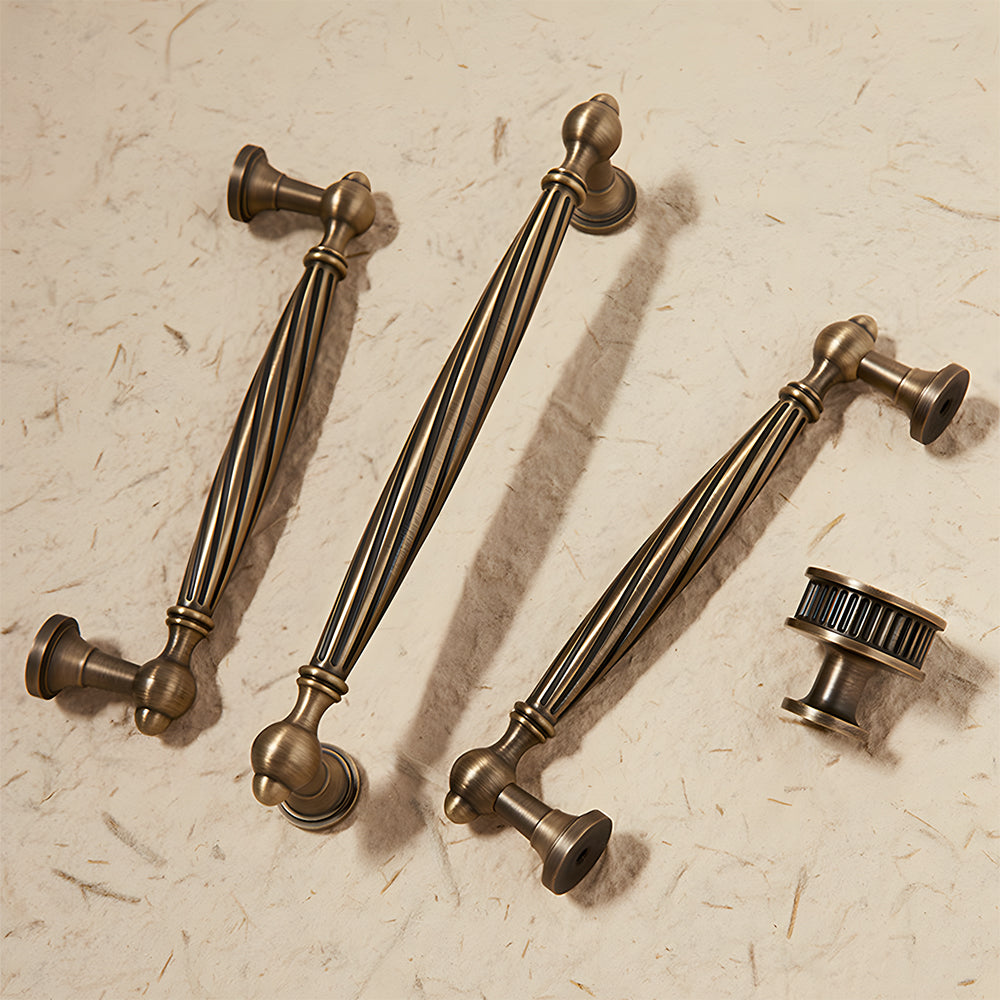 Decorative Twisted Brass Cupboard Handles