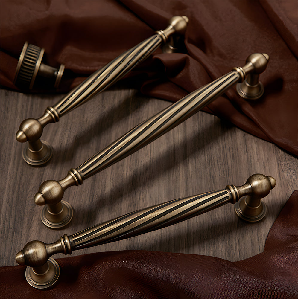 Decorative Twisted Brass Cupboard Handles