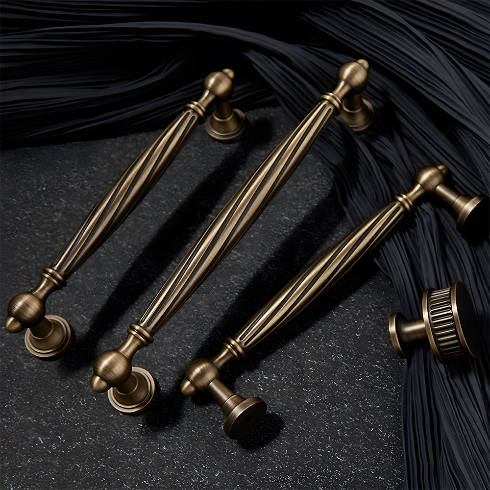 Decorative Twisted Brass Cupboard Handles