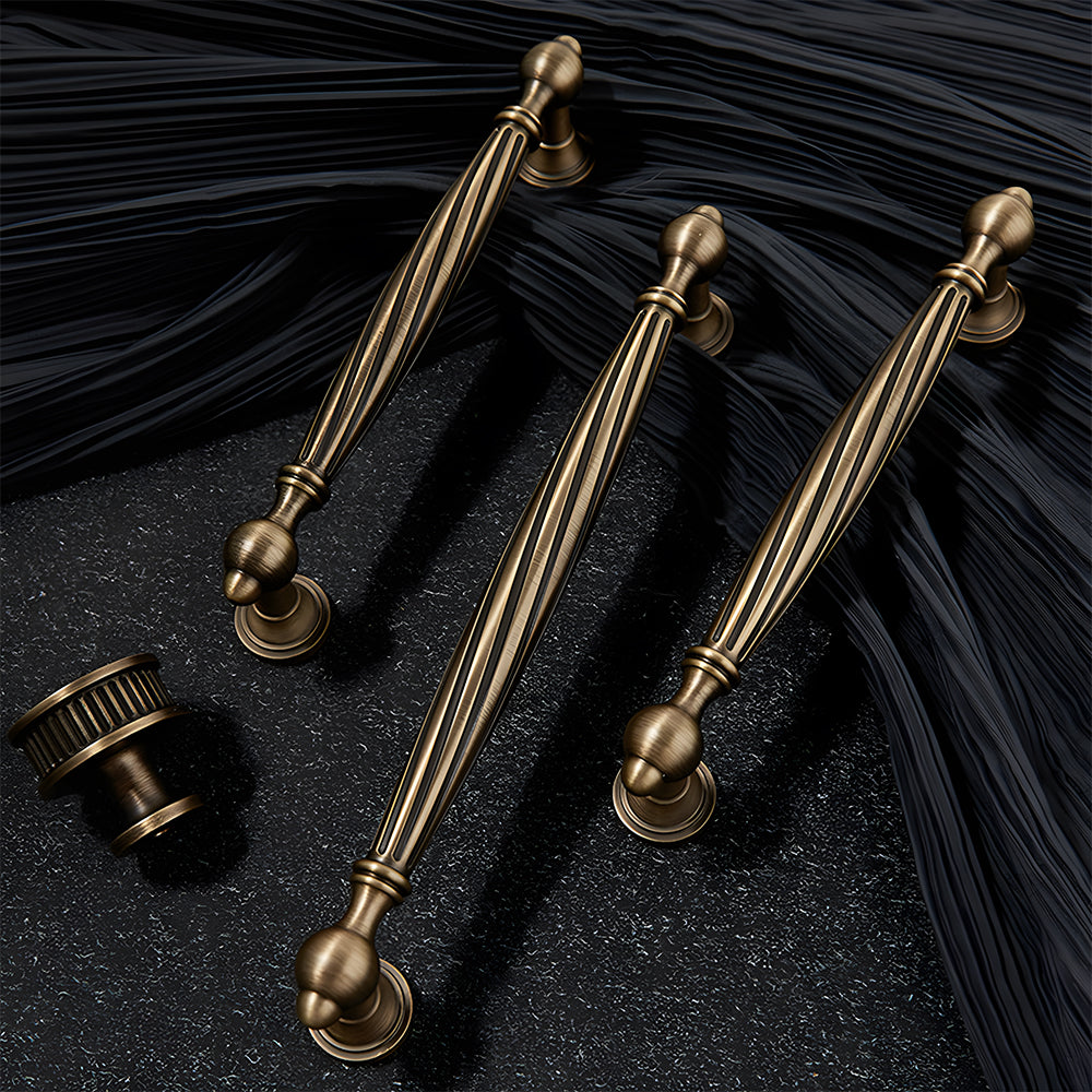 Decorative Twisted Brass Cupboard Handles
