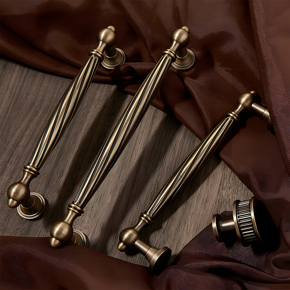 Decorative Twisted Brass Cupboard Handles
