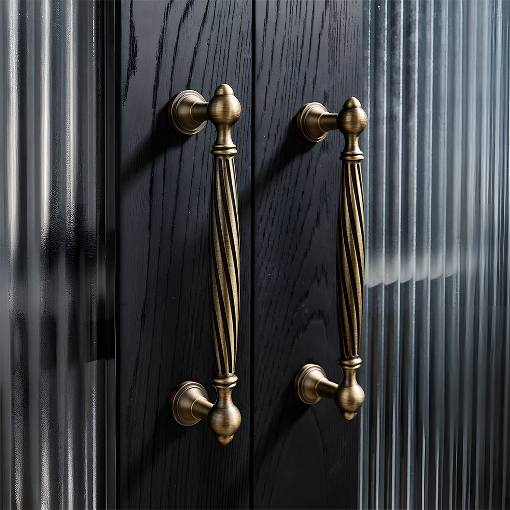Decorative Twisted Brass Cupboard Handles