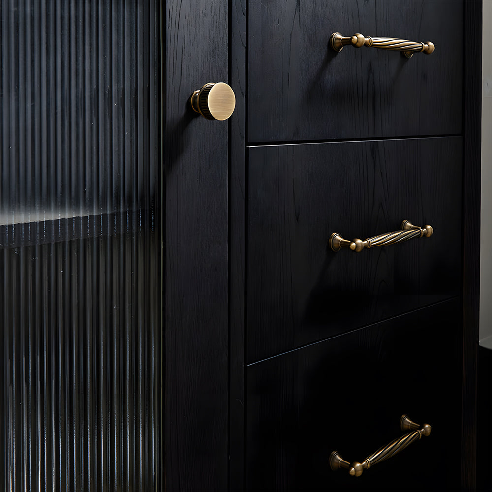 Decorative Twisted Brass Cupboard Handles