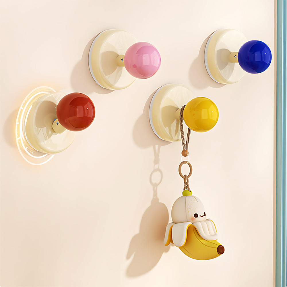 Dopamine Colour Ball Cupboard Knob Hook with Suction Cup