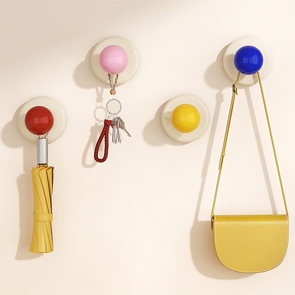 Dopamine Colour Ball Cupboard Knob Hook with Suction Cup