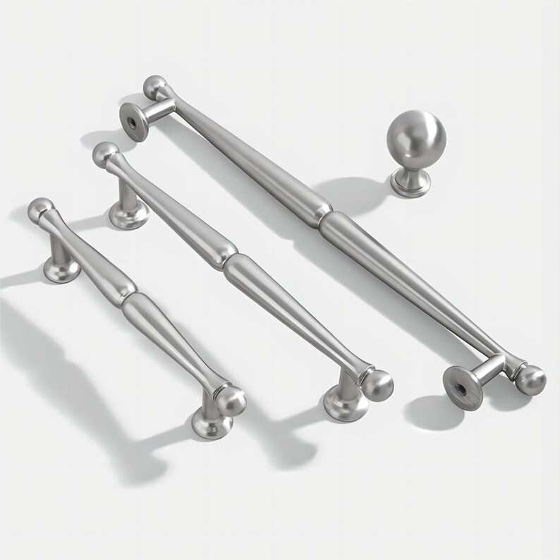 European-Style Ball-End T-Bar Drawer Handles
