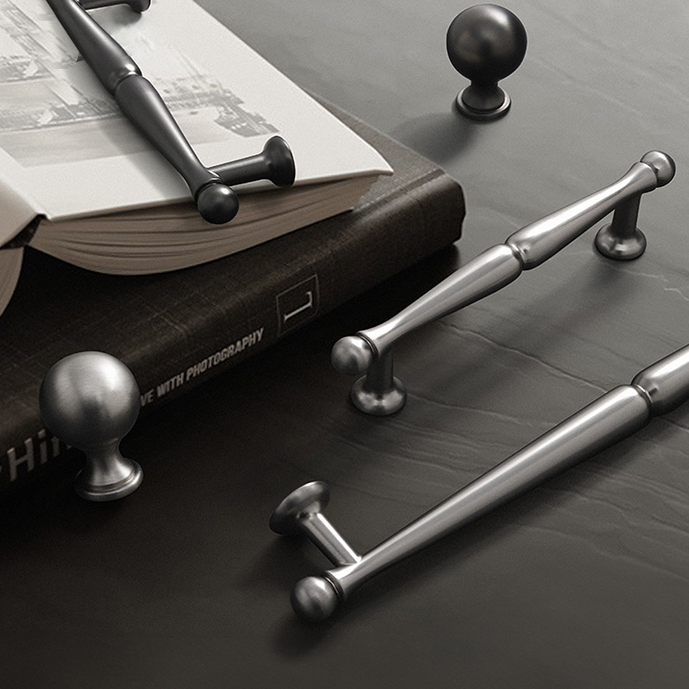 European-Style Ball-End T-Bar Drawer Handles
