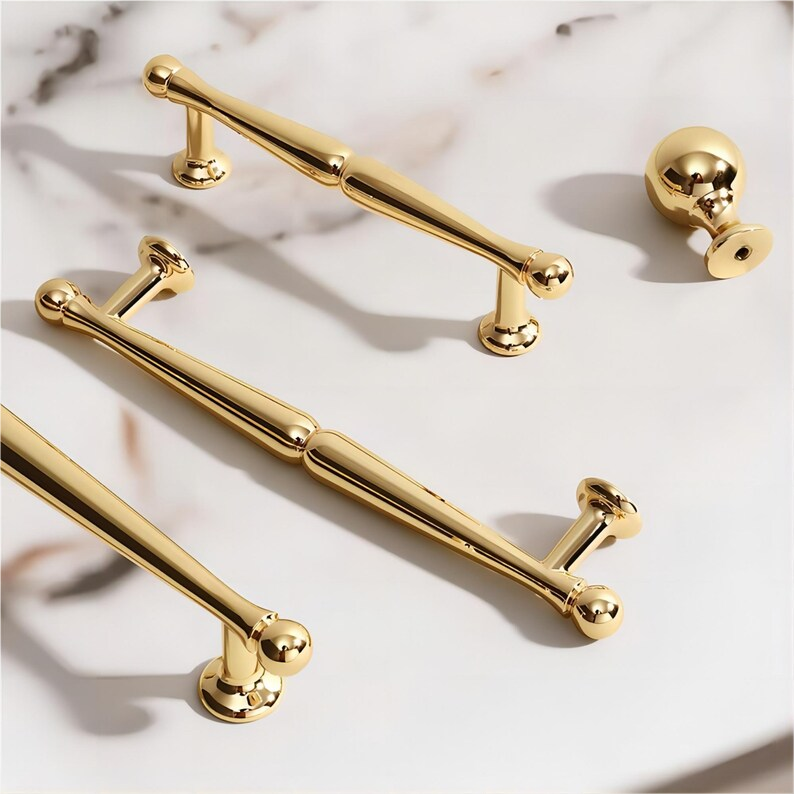 European-Style Ball-End T-Bar Drawer Handles