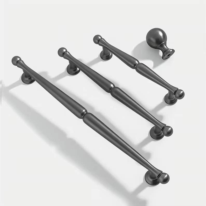 European-Style Ball-End T-Bar Drawer Handles
