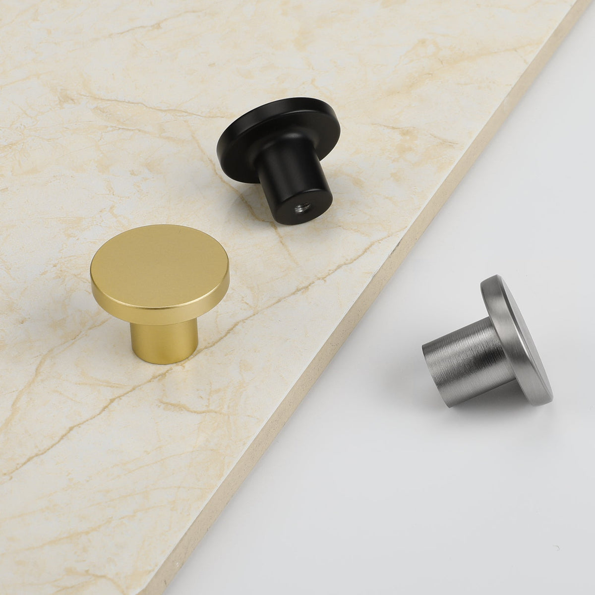 Flat-Top Round Aluminium Alloy Kitchen Cupboard Knobs
