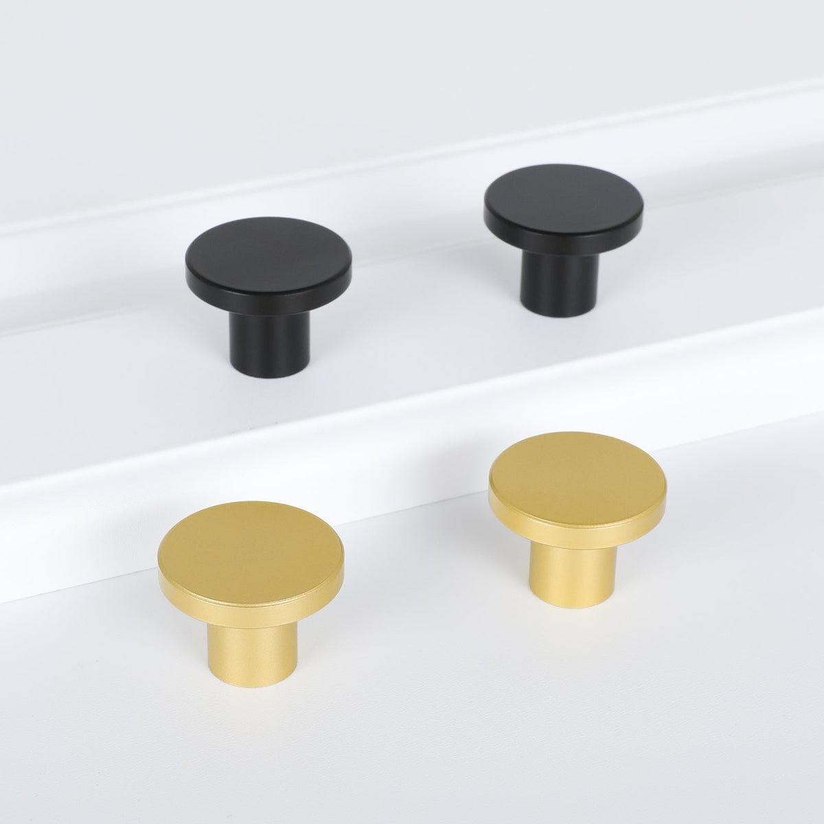 Flat-Top Round Aluminium Alloy Kitchen Cupboard Knobs