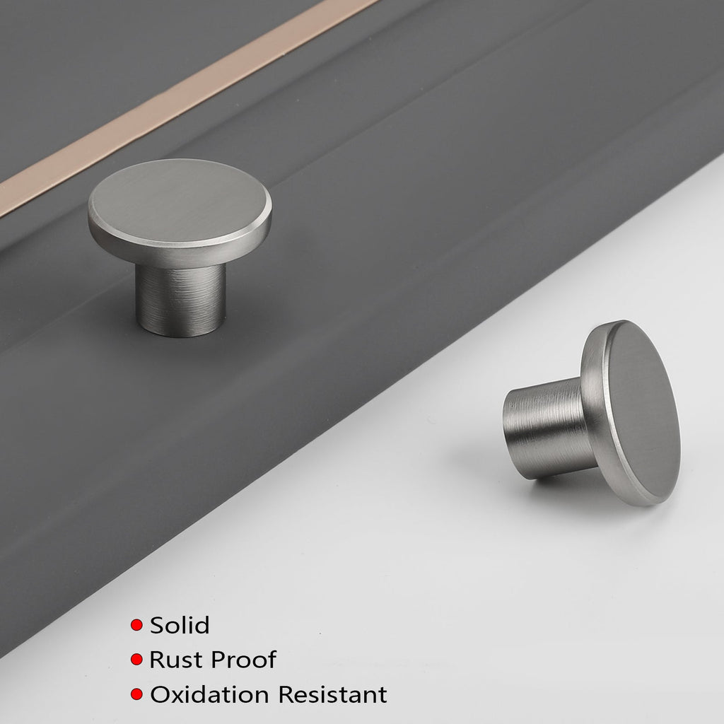 Flat-Top Round Aluminium Alloy Kitchen Cupboard Knobs