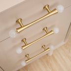 French-Style Crystal Ball T-Bar Wardrobe Handles and Knobs