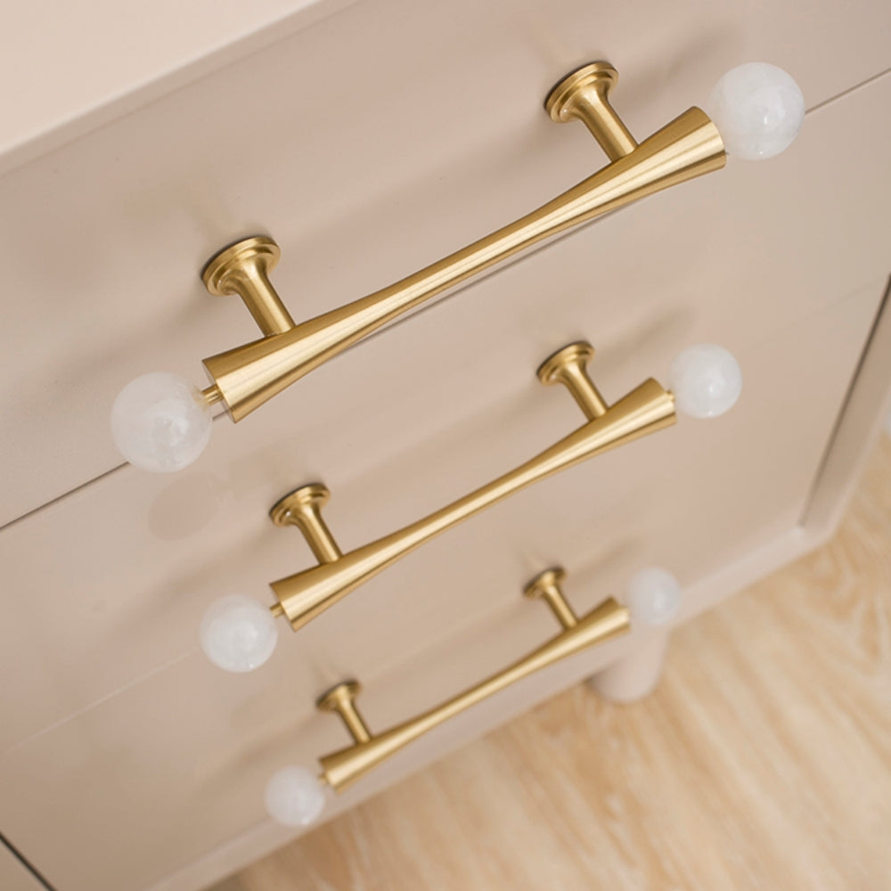 French-Style Crystal Ball T-Bar Wardrobe Handles and Knobs