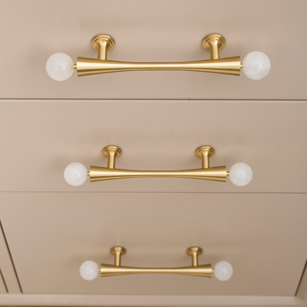 French-Style Crystal Ball T-Bar Wardrobe Handles and Knobs