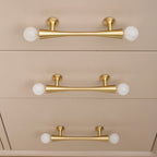French-Style Crystal Ball T-Bar Wardrobe Handles and Knobs