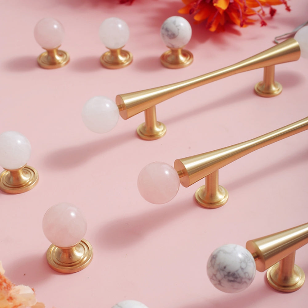 French-Style Crystal Ball T-Bar Wardrobe Handles and Knobs