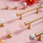 French-Style Crystal Ball T-Bar Wardrobe Handles and Knobs