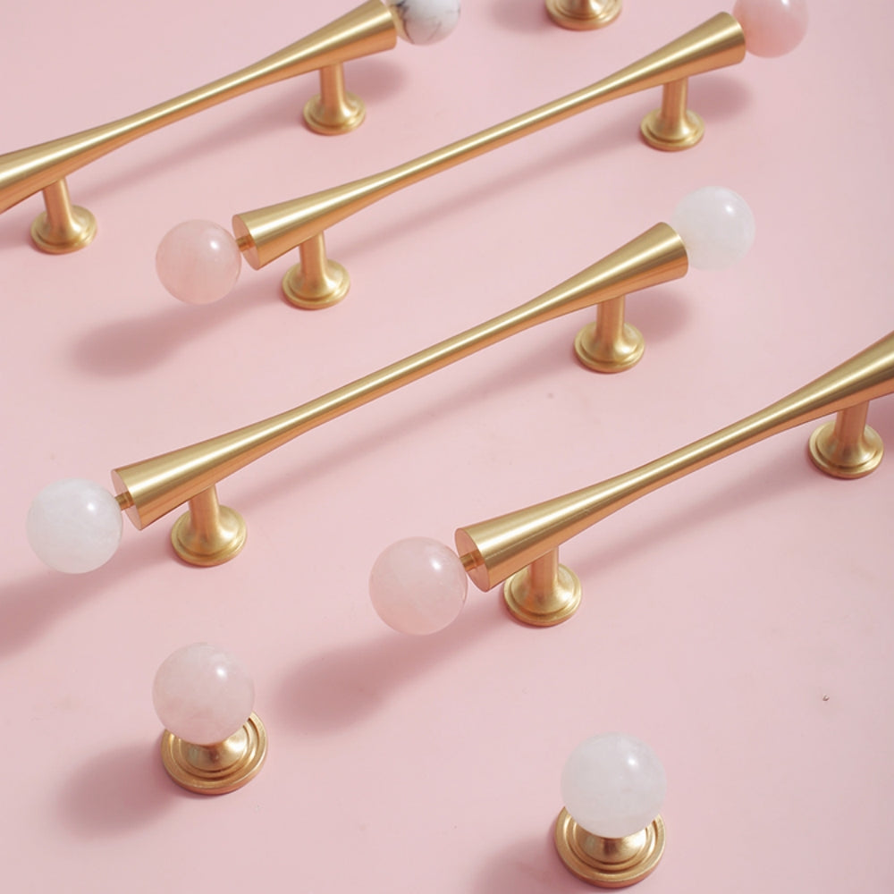 French-Style Crystal Ball T-Bar Wardrobe Handles and Knobs