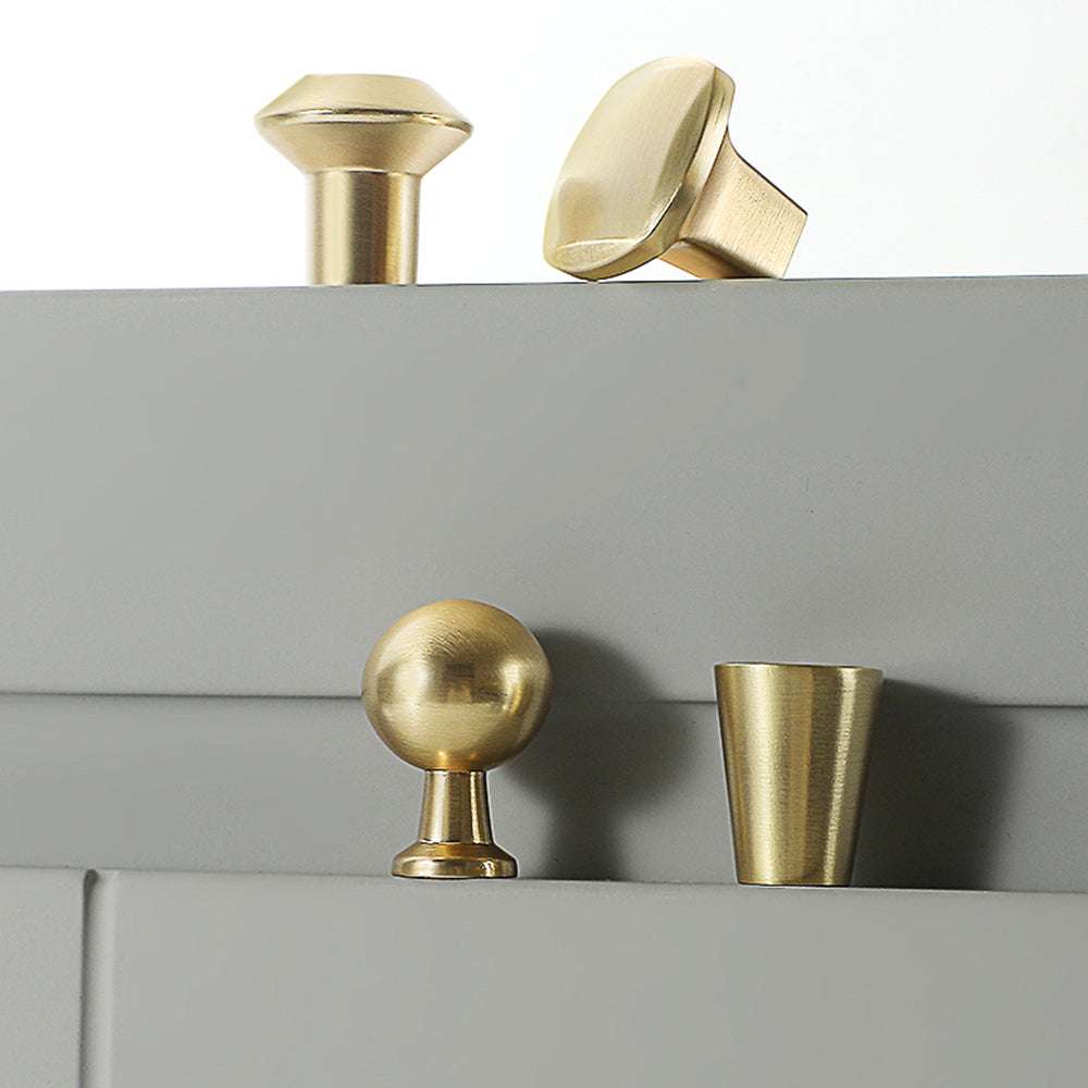 Gold Bevelled Square Kitchen Cupboard Knobs