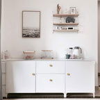 Gold Flat-Top Round Bathroom Cupboard Knobs