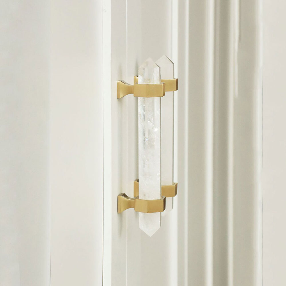 Hexagonal Natural Crystal T-Bar Cupboard Handles & Knobs