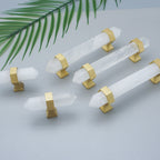 Hexagonal Natural Crystal T-Bar Cupboard Handles & Knobs