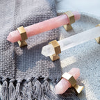 Hexagonal Natural Crystal T-Bar Cupboard Handles & Knobs