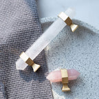 Hexagonal Natural Crystal T-Bar Cupboard Handles & Knobs