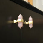 Hexagonal Natural Crystal T-Bar Cupboard Handles & Knobs
