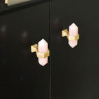 Hexagonal Natural Crystal T-Bar Cupboard Handles & Knobs