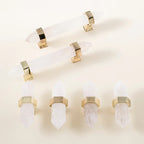 Hexagonal Natural Crystal T-Bar Cupboard Handles & Knobs