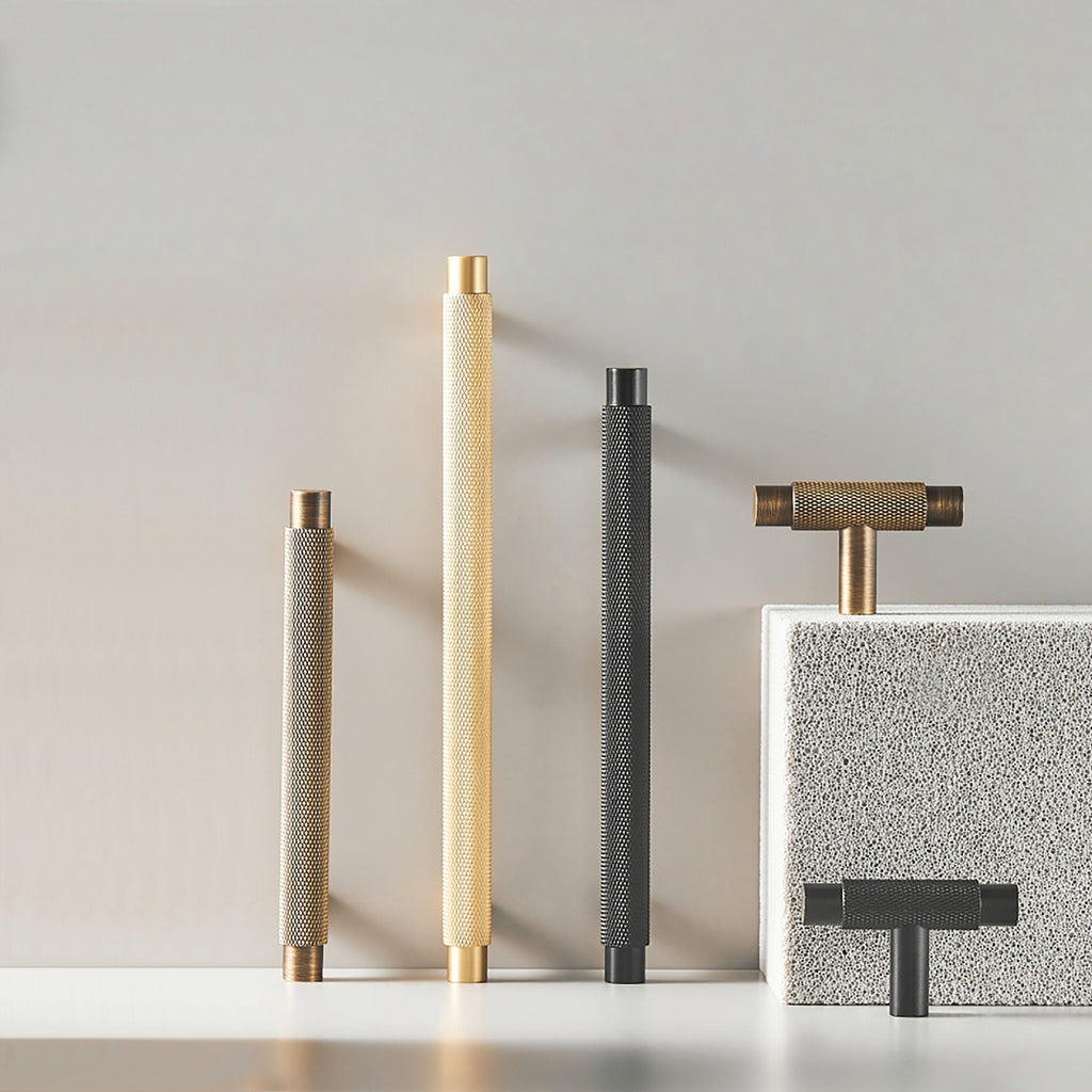 Knurled T-Bar Kitchen Cupboard Handles & Knobs