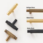 Knurled T-Bar Kitchen Cupboard Handles & Knobs