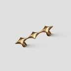 Mid-Century Star Cupboard Handles & Knobs in Solid Brass