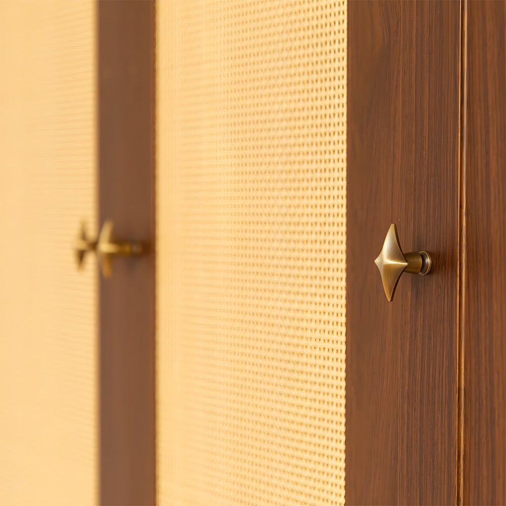 Mid-Century Star Cupboard Handles & Knobs in Solid Brass