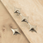 Mid-Century Star Cupboard Handles & Knobs in Solid Brass