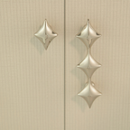 Mid-Century Star Cupboard Handles & Knobs in Solid Brass