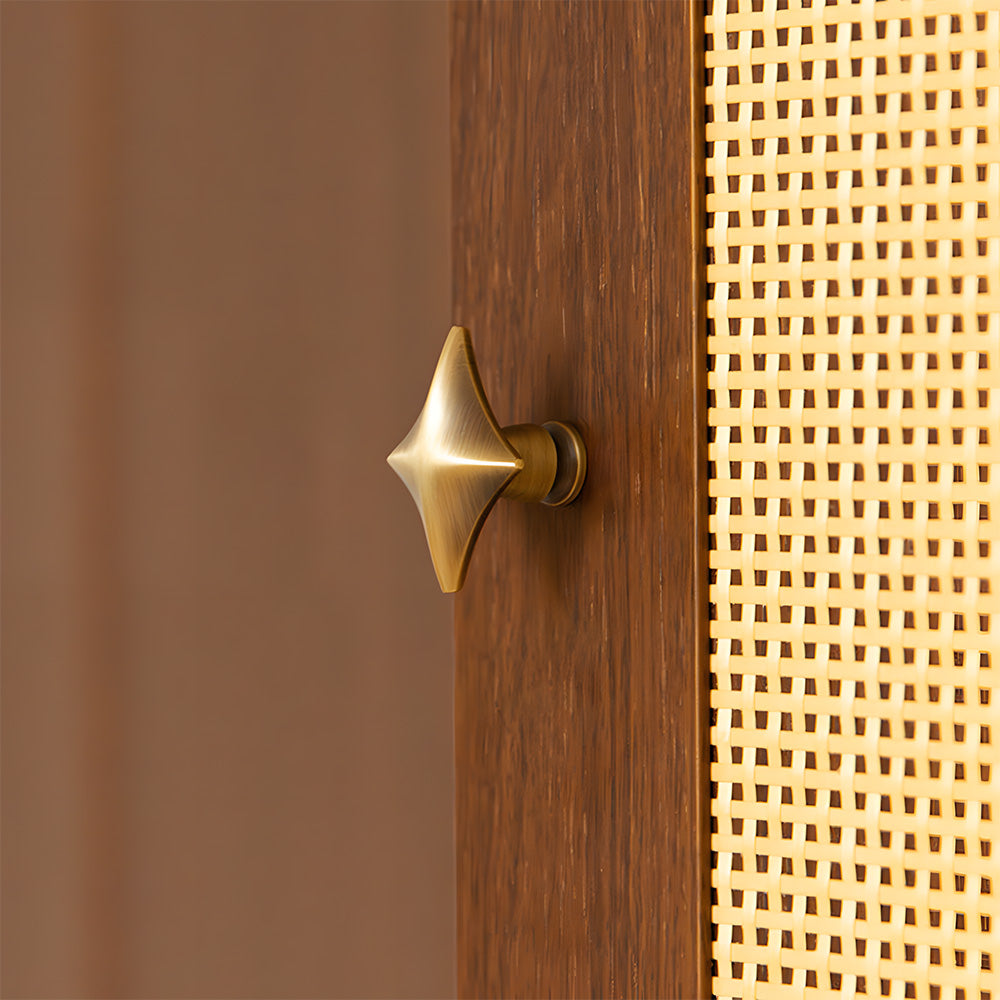 Mid-Century Star Cupboard Handles & Knobs in Solid Brass